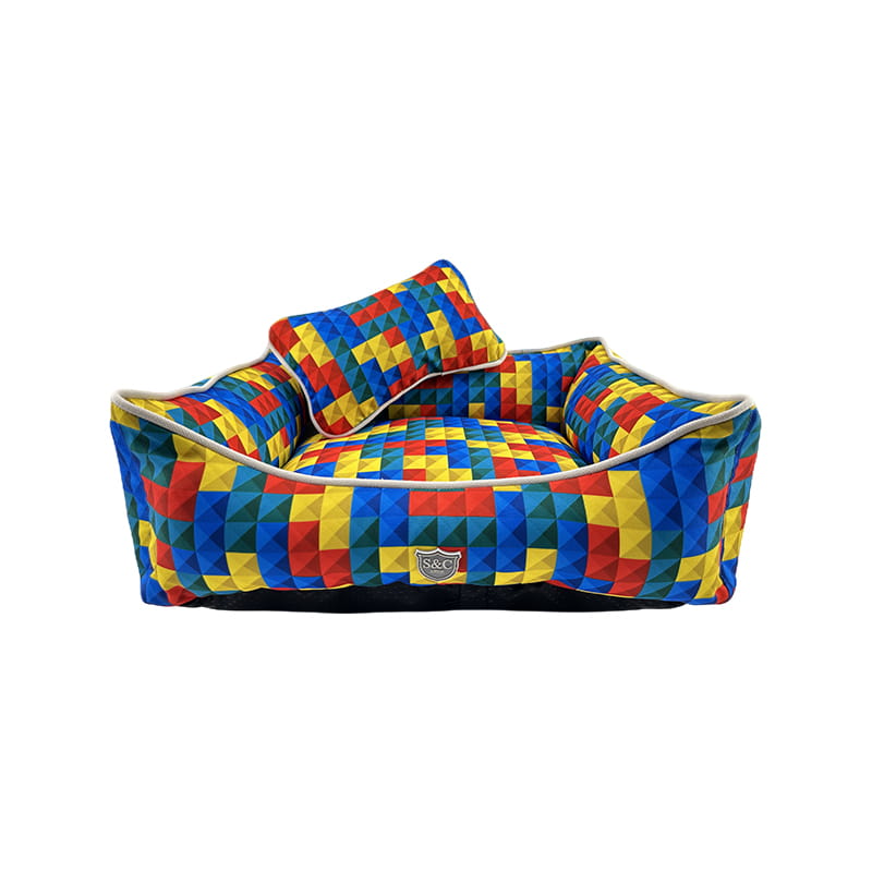 Lit rectangulaire pour chiens de grande, moyenne et petite taille, lavable en machine